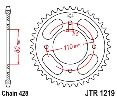 Звезда задняя JTR1219.42