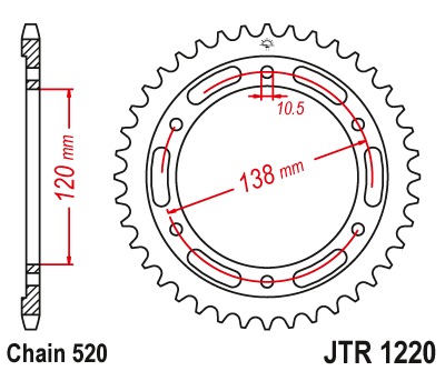 Звезда задняя JTR1220.36