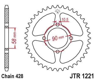 Звезда задняя JTR1221.45