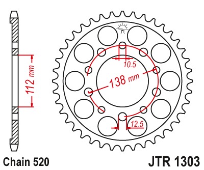 Звезда задняя JTR1303.41