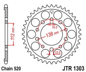 Звезда задняя JTR1303.43