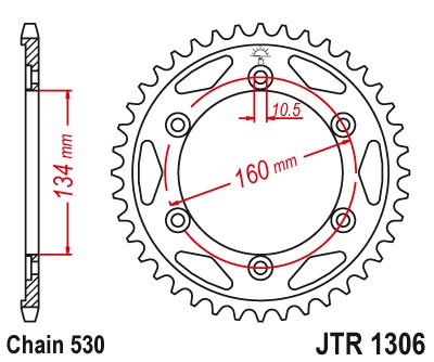 Звезда цепного привода JTR1306.42ZBK черная