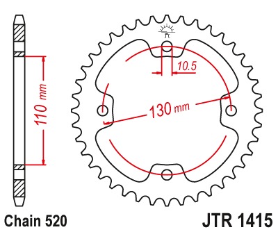 Звезда задняя JTR1415.37