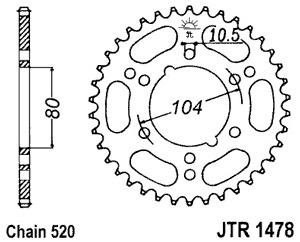 Звезда задняя JTR1478.30