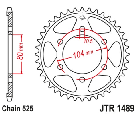 Звезда задняя JTR1489.40ZBK черная