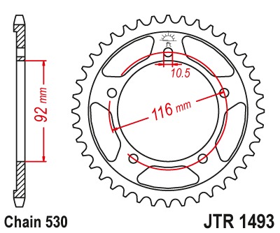 Звезда цепного привода JTR1493.41ZBK