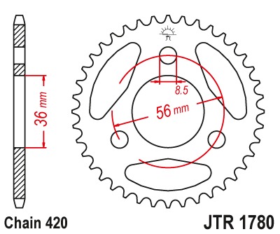 Звезда задняя JTR1780.28