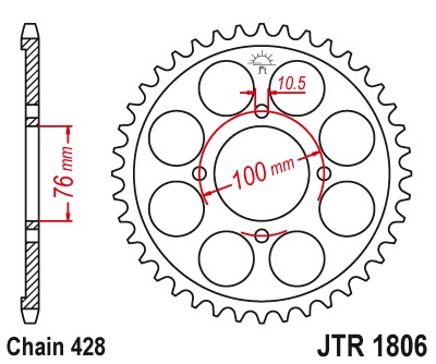 Звезда задняя JTR1806.56