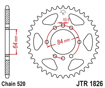 Звезда задняя JTR1826.40