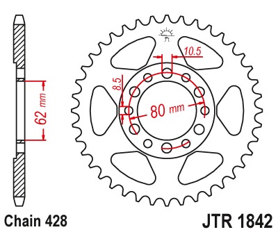 Звезда задняя JTR1842.52