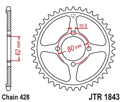 Звезда цепного привода JTR1843.54