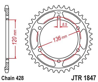 Звезда задняя JTR1847.56