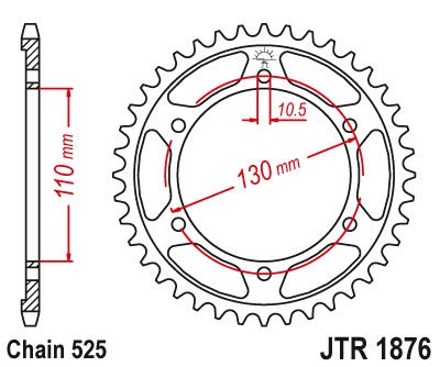 Звезда задняя JTR1876.44