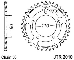 Звезда задняя JTR2010.42