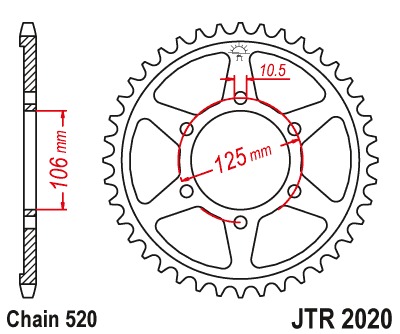 Звезда задняя JTR2020.41