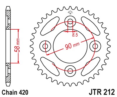 Звезда задняя JTR212.35