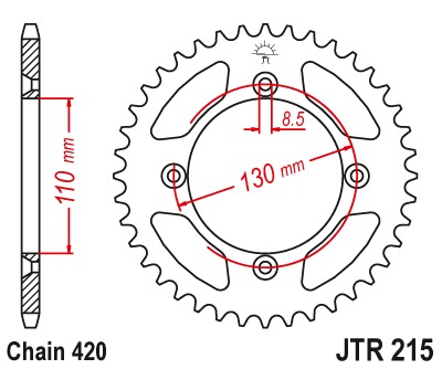 Звезда задняя JTR215.49