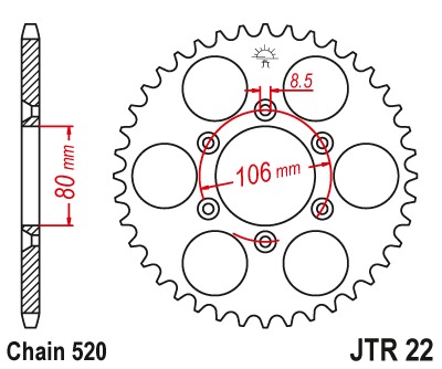 Звезда задняя JTR22.45