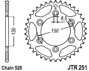 Звезда задняя JTR251.48