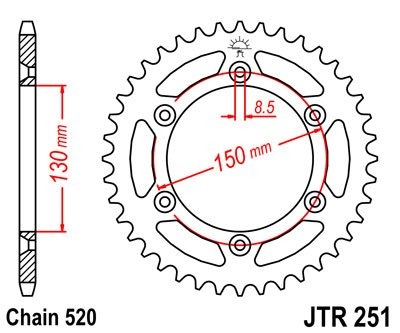 Звезда задняя JTR251.51