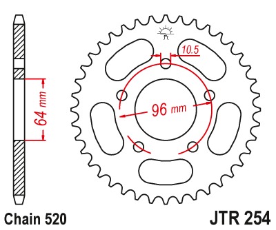 Звезда задняя JTR254.37