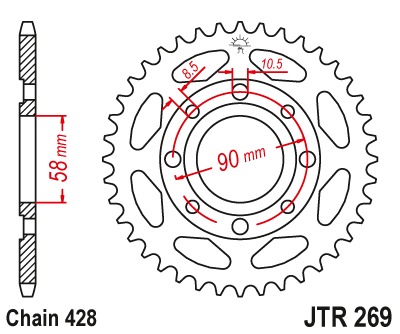 Звезда задняя JTR269.43