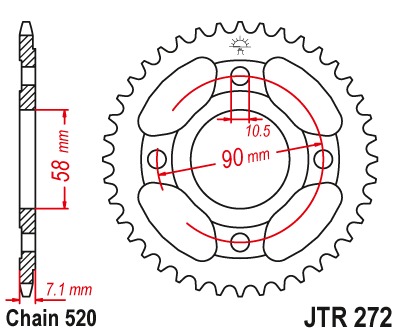 Звезда задняя JTR272.31