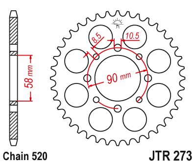 Звезда задняя JTR273.39