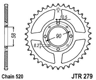Звезда задняя JTR279.36