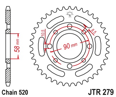 Звезда задняя JTR279.37