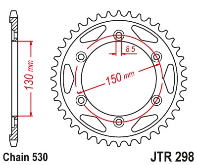 Звезда задняя JTR298.40
