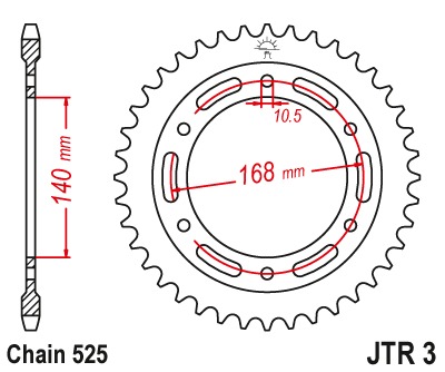 Звезда задняя JTR3.41