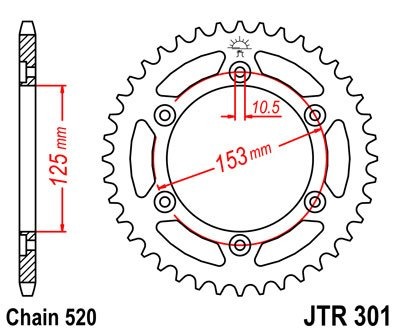 Звезда задняя JTR301.40