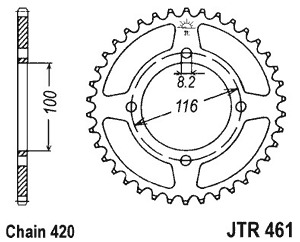 Звезда задняя JTR461.51
