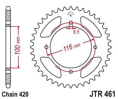 Звезда задняя JTR461.54