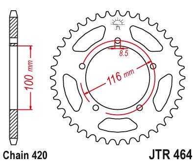 Звезда задняя JTR464.49