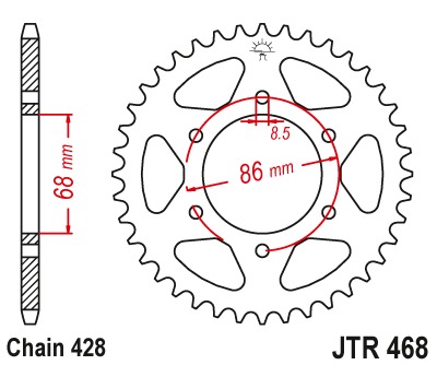 Звезда задняя JTR468.46