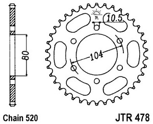 Звезда задняя JTR478.45
