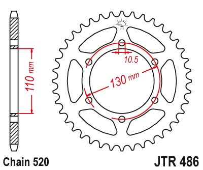 Звезда задняя JTR486.46
