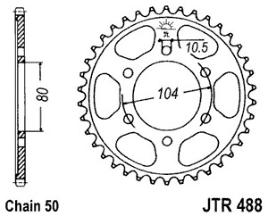 Звезда задняя JTR488.43
