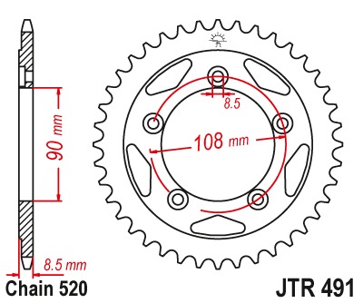 Звезда задняя JTR491.38