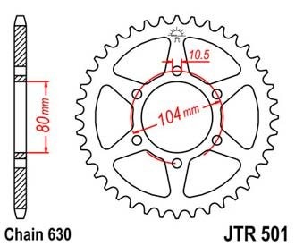Звезда задняя JTR501.40