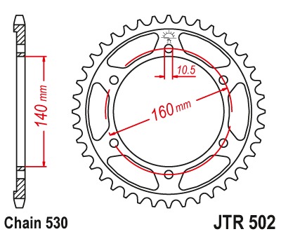 Звезда задняя JTR502.42