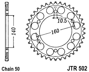 Звезда задняя JTR502.50