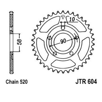 Звезда задняя JTR604.40