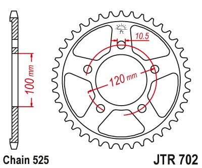 Звезда задняя JTR702.44