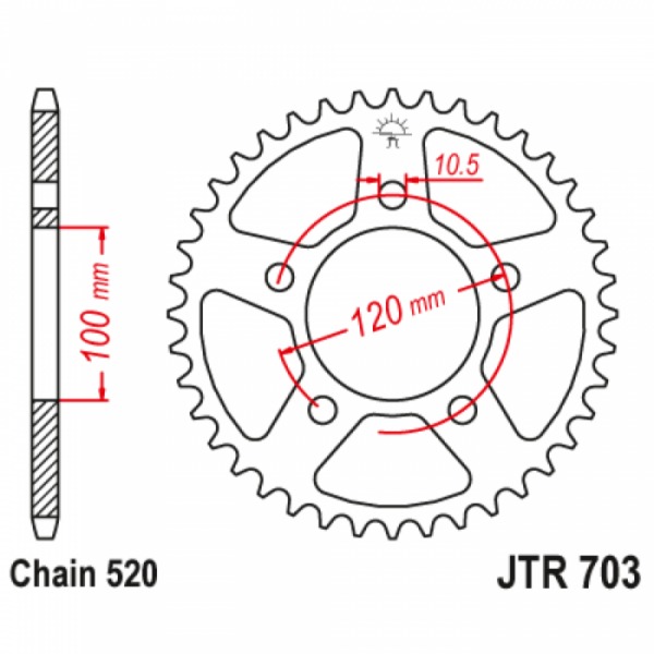 Звезда задняя JTR703.40