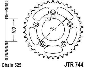 Звезда задняя JTR744.36