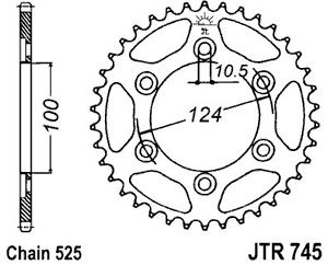 Звезда задняя JTR745.38