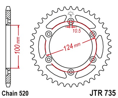 Звезда задняя JTR746.44